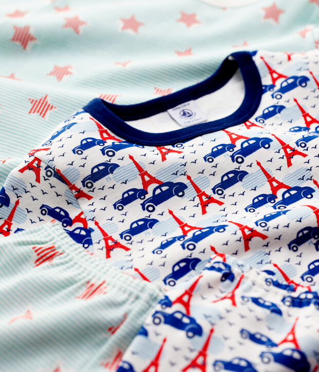 Boys' Star and Paris Print Cotton Pyjamas - 2-Pack multicolor